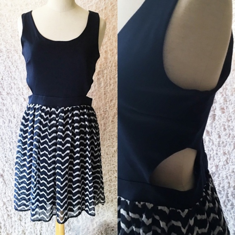 Navy Cut-out Dress